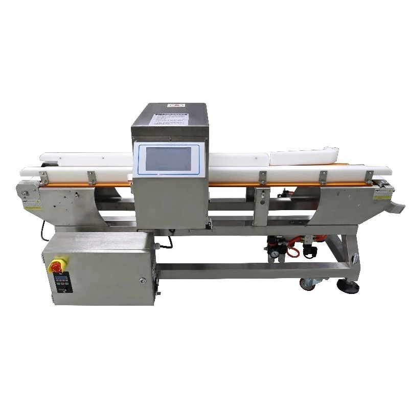 Customize Factory Custom High Accuracy Snack Bread Fruit Convey  Food Metal Detector Machine with Swing Arm Rejection and CE