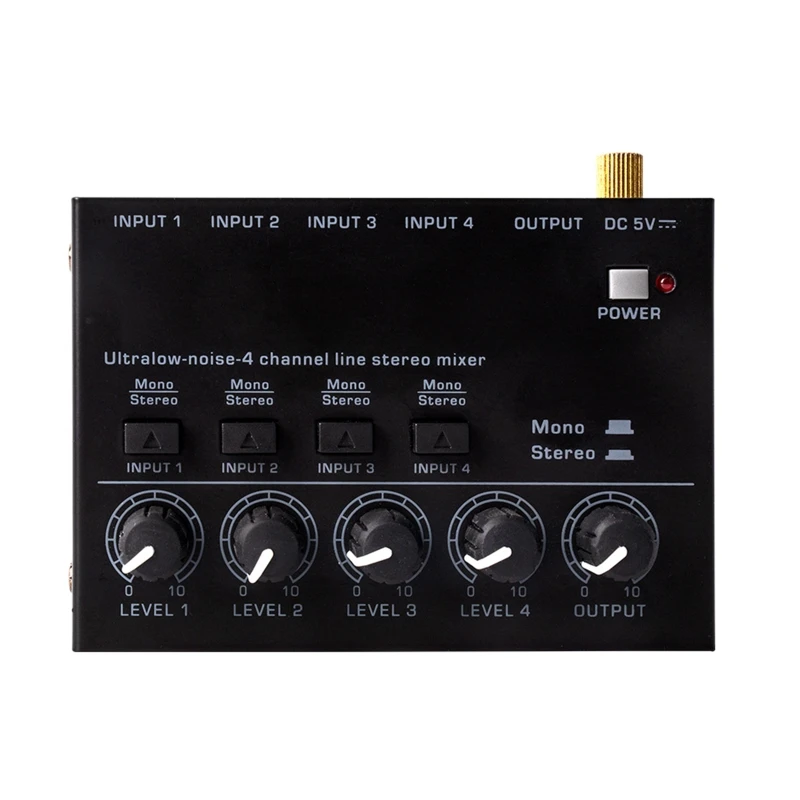 Mixer Mini Low Noise Sound Mixer Ultra Compact Professional Sound Mixer 4 Channel Mixer Stereo RCA Output - Image 4