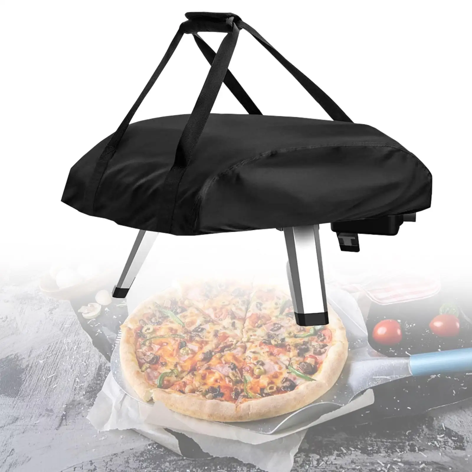 16 Camping Pizza Oven Cover with 2 Adjustable Webbing Oxford Fabric Attachment Pizza Oven Acces Protective for Camping