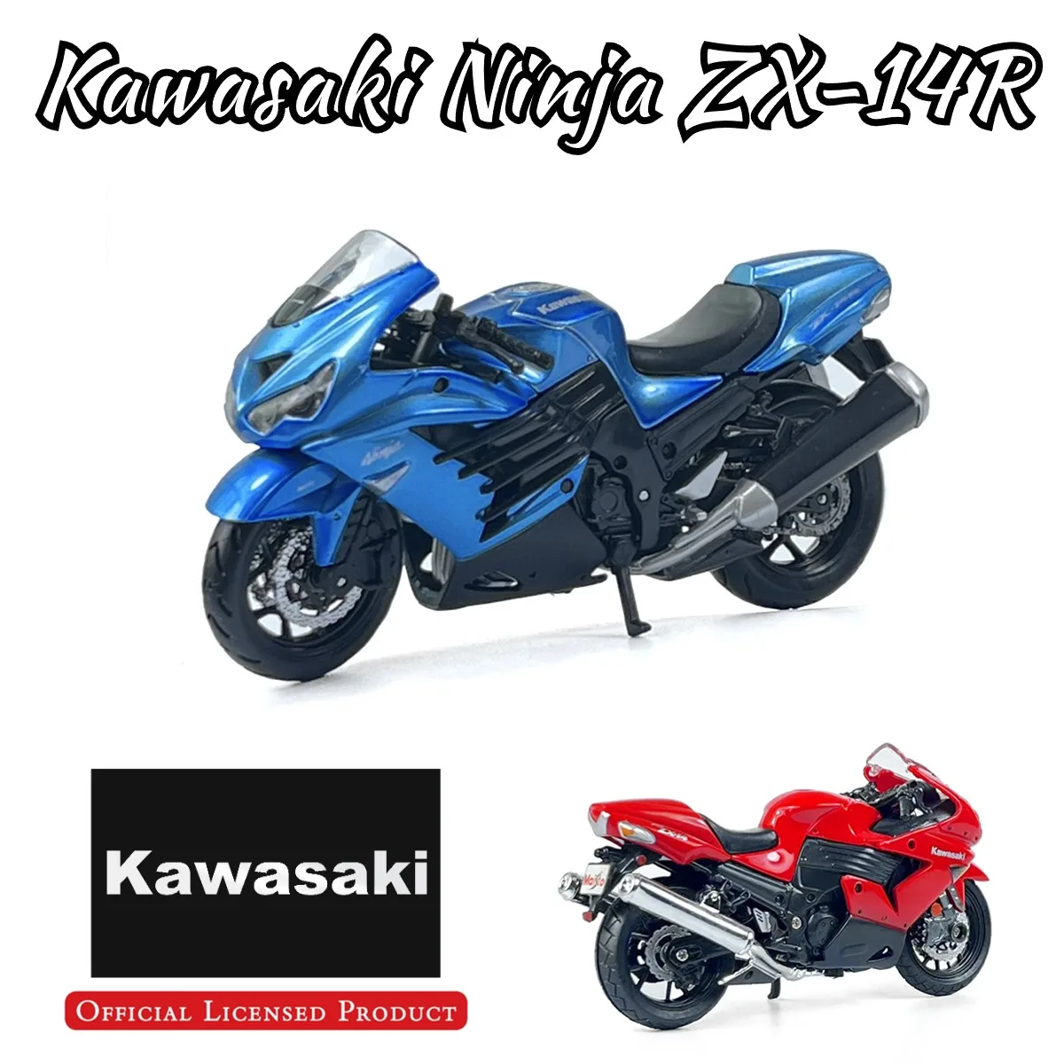 

1:18 Scale Kawasaki Ninja ZX-14R Motorcycle Model Replica Diecast Vehicle Miniature Home Office Decor Xmas Gift Kid Boy Toy