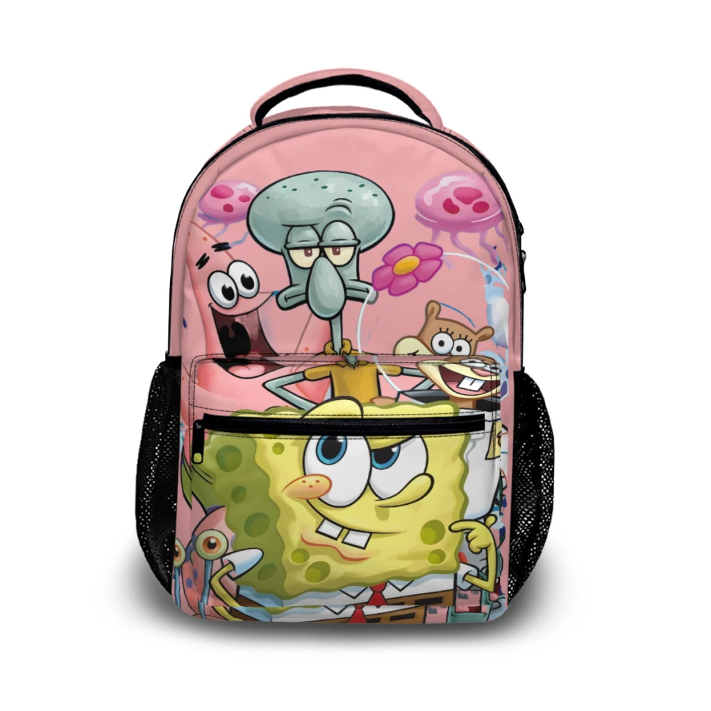 

New Fashionable Spongebob Cartoon Pattern School Bag Print Backpack 17inch