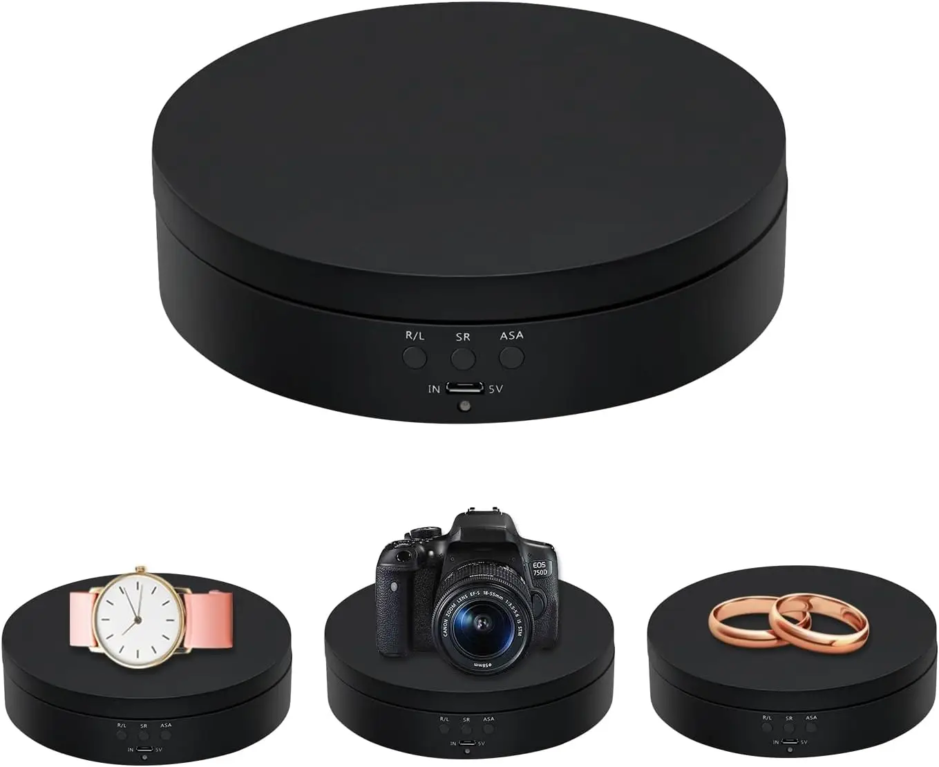 Mcbazel 360 Degree Rotating Display Stand, 5.4 Inch Motorized Spinning Platform, Electric Lazy Susan, Turntable Table Base,