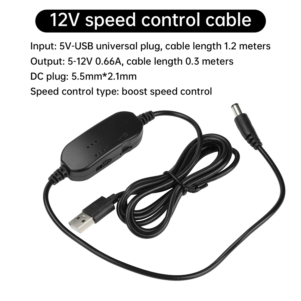 DC-DC 5V12V USB PWM  Step-Down-Up Speed Controller Switch Cable Adjust Speed Wires For Fan Manicure Tool Accessories