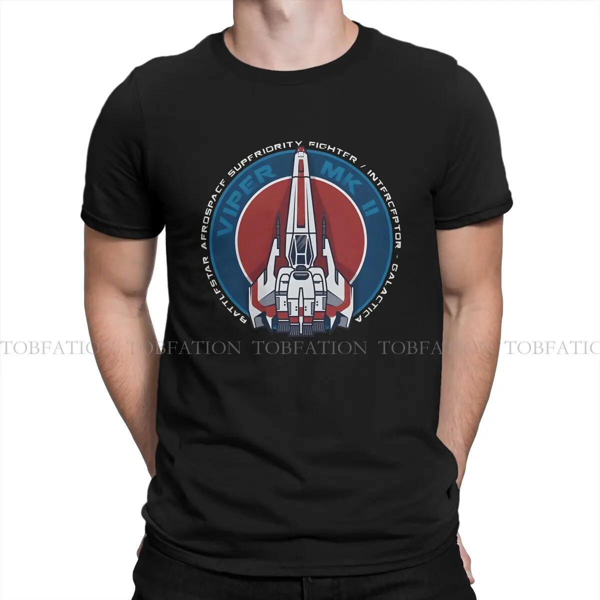 Battlestar Galactica Viper MKII-camiseta estampada para hombre, Tops Vintage góticos, ropa de calle de verano, 100% algodón