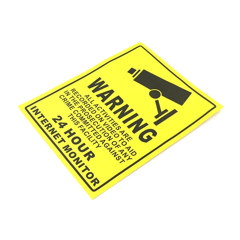 *1pcs Warning Stickers Surveillance Security Camera Alarm Sticker Waterproof CCTV Video Warning Tape Home Store Decal Signs