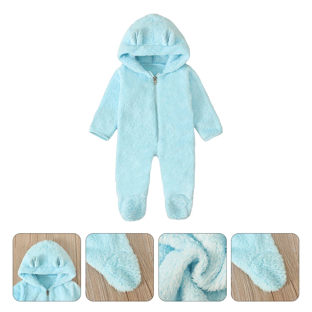

Winter Baby Jumpsuit Newborn Hooded Romper Cotton Coat Infant One Piece Clothes Christmas New Year Wear Non