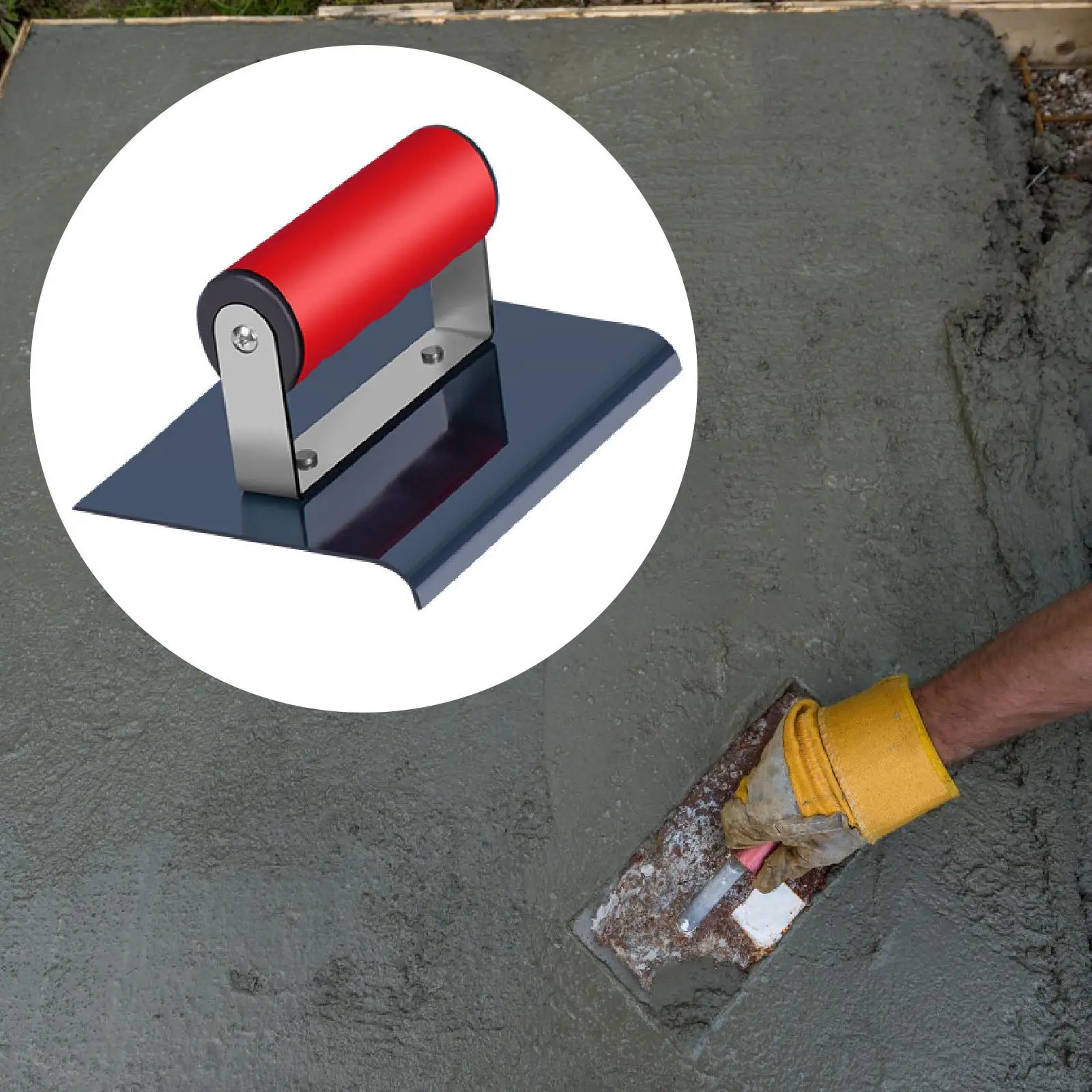 

Concrete Edger Concrete Tool Anti Slip Grip Drywall Corner Trowel for Masonry Tile Wallboard Sidewalk Plasterboard Floor Tiling