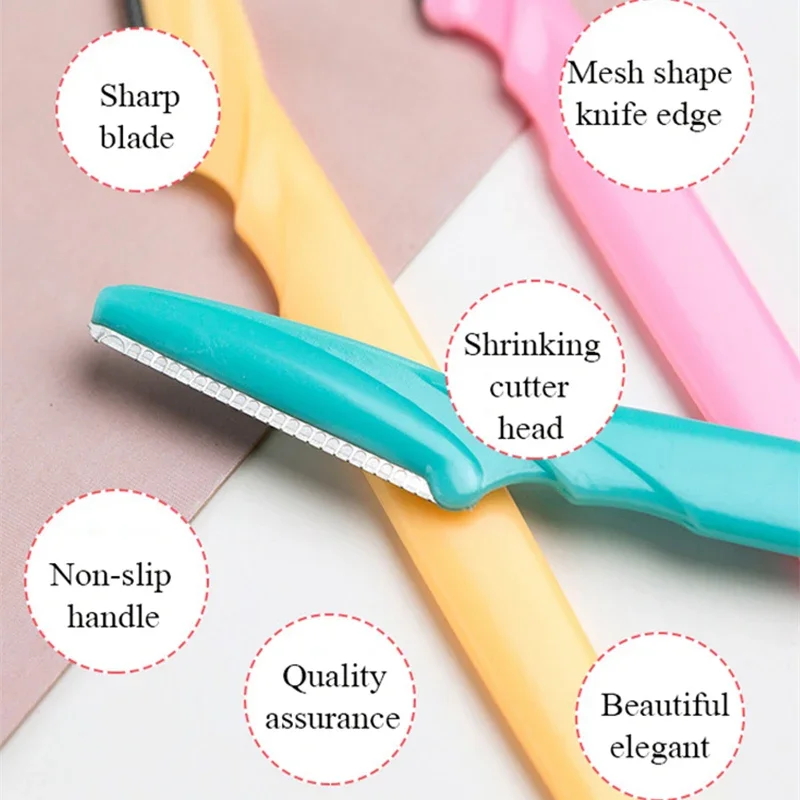 5/10/15Pcs Eyebrow Trimmer เครื่องมือแต่งหน้า Safe Eye Brow มีดโกน Face กําจัดขนเครื่องโกนหนวดใบมีดผู้หญิงคิ้ว Shaping มีด