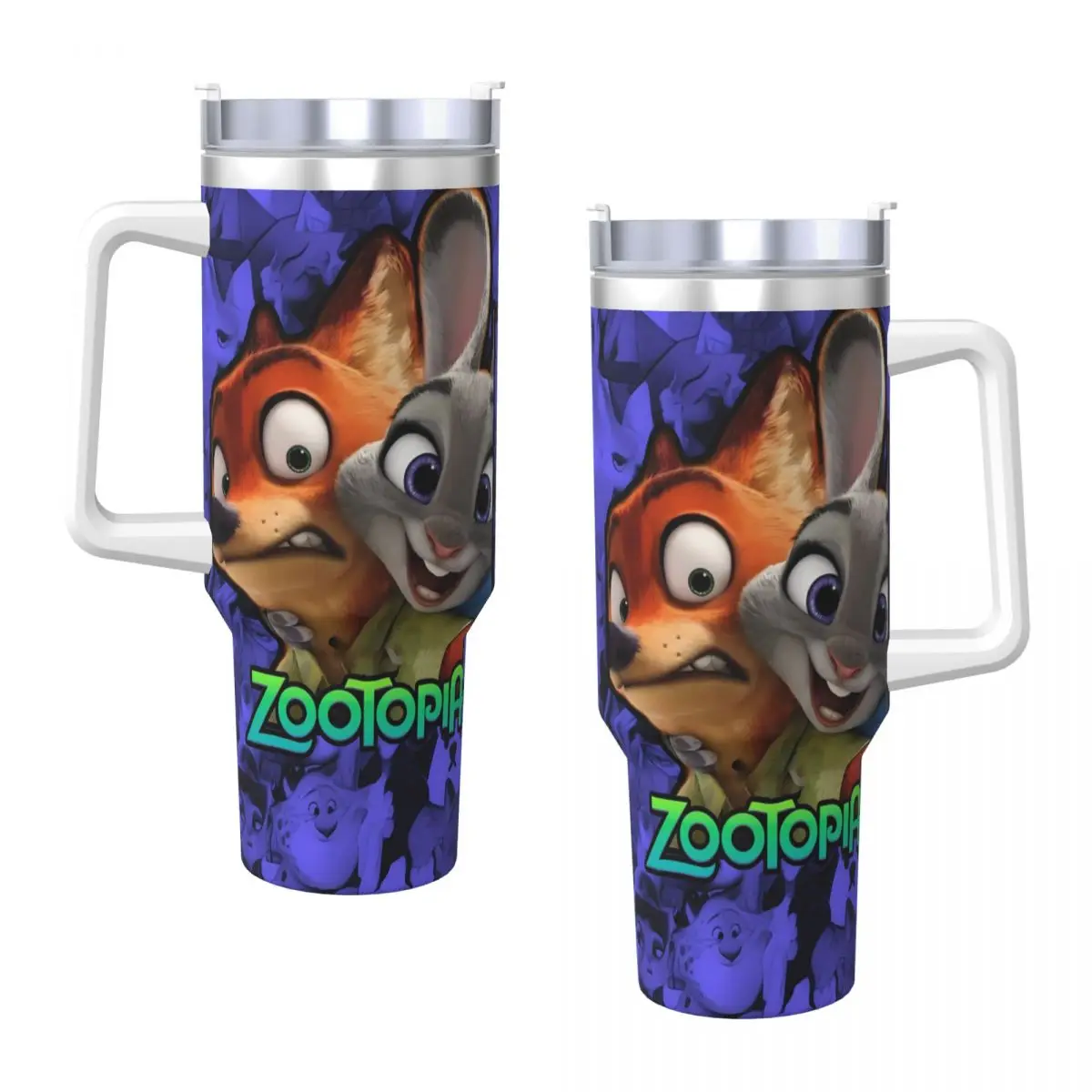 Zootopia Judy And Nick Tumbler Cold Drink Water Bottle Portable Stainless Steel Thermal Cups Graphic Travel Mugs Cup