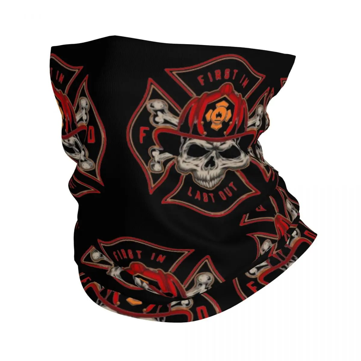 First In Last Out Firefighter Fire Rescue Bandana Neck Gaiter Balaclavas Mask Scarf Multi-use Headwear Fishing Adult All Season