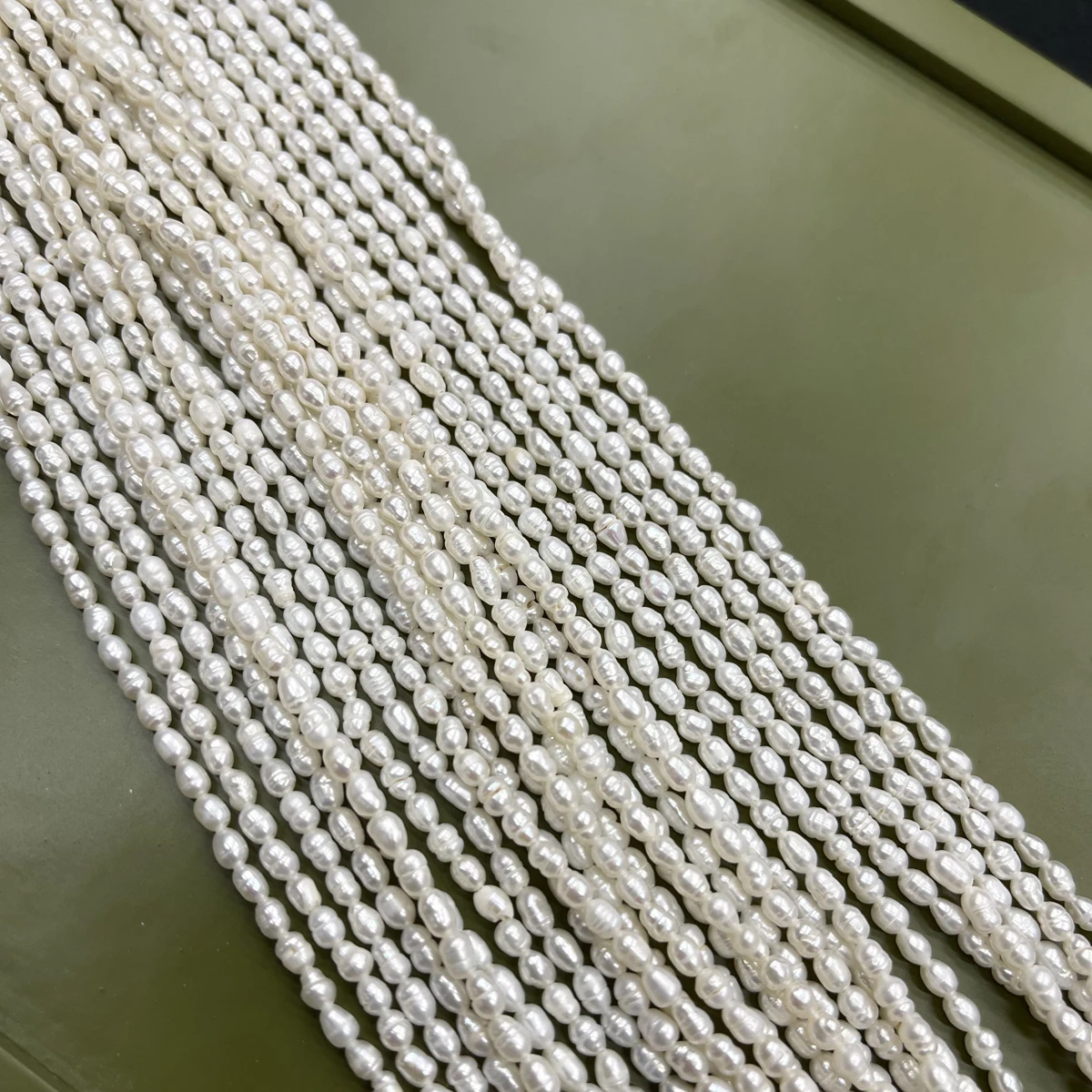 

A 2.8-3.2mm Rice-shaped Semi-finished Natural Freshwater Pearl Beads for Jewelry Making Supplies DIY Necklace Bracelet Accessory
