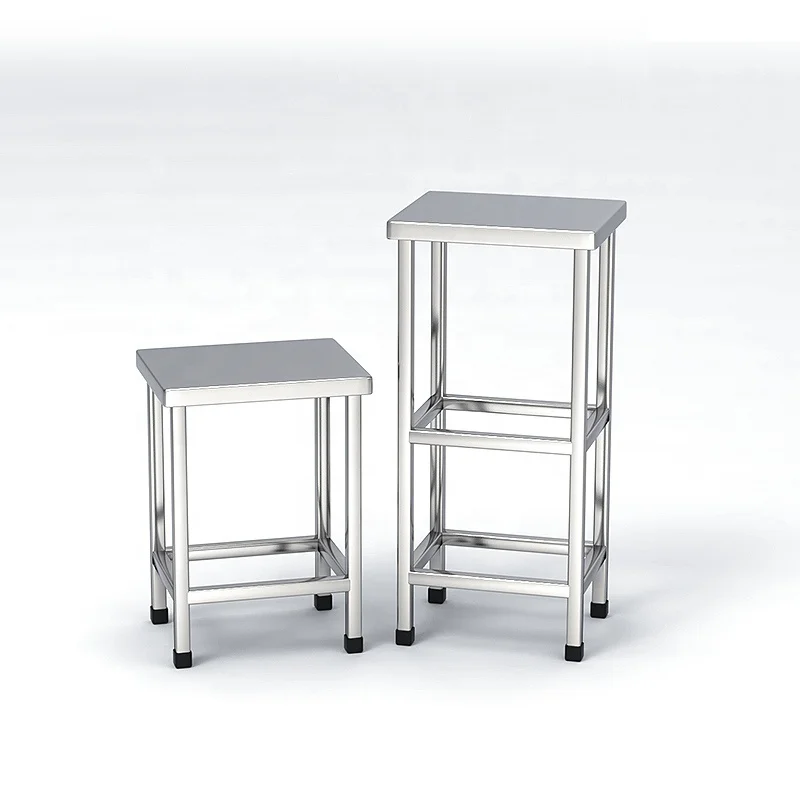 

Durable 201/304 Stainless Steel School Lab Table and Chair 4ft Square Industrial Stool Various Sizes Laboratory Furniture