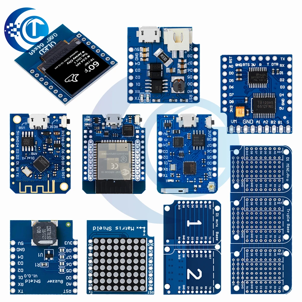 ESP8266 D1 Mini Pro WiFi Development Board NodeMcu 0.66 OLED DHT11 DHT22 buzzer Relay DS18B20 ESP32 Motor for WeMos DIY Kit