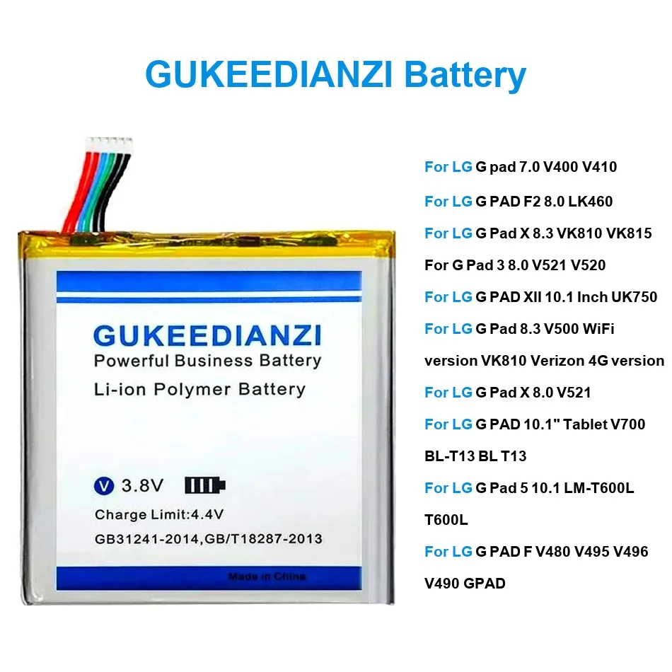 

Аккумулятор для планшета с длительным сроком службы BL-T14 BL-T12 BL-T20 3850-12000 мАч для LG G Pad 10.1" F2 X Xii 3 5 7.0 8.0 8.3 10.1 II 4G
