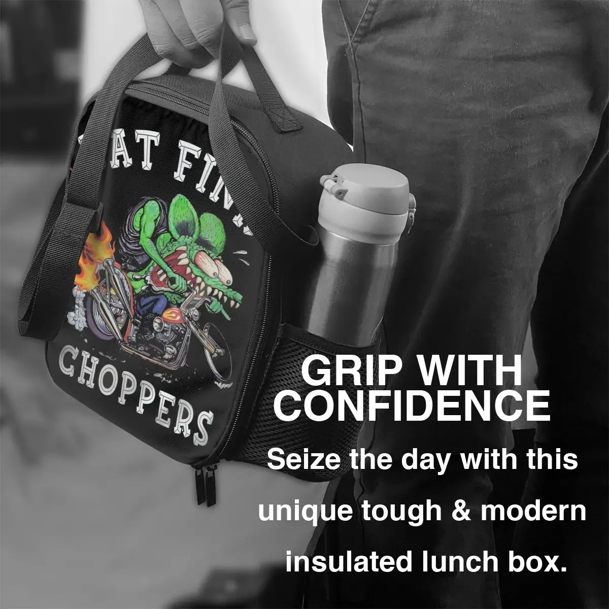 Custom Anime Cartoon Rat Fink Lunch Bag Men Women Thermal Cooler Insulated Lunch Box for Student School