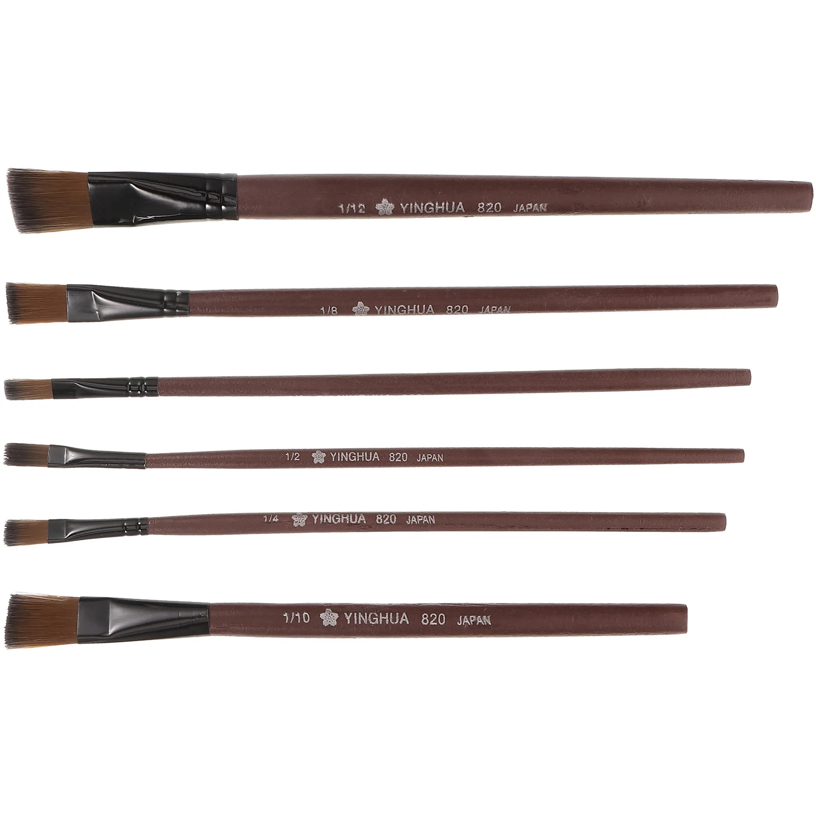 

6Pcs Watercolor Oil Painting Brush Set Weasel Hair Flat Brushes Durable Brass Copper Tube for Acrylic Gouache School Art