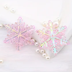 4PC Christmas Snowflake Decoration White Sparkling Acrylic Snowflake DIY Christmas Tree New Year Home Party Decoration