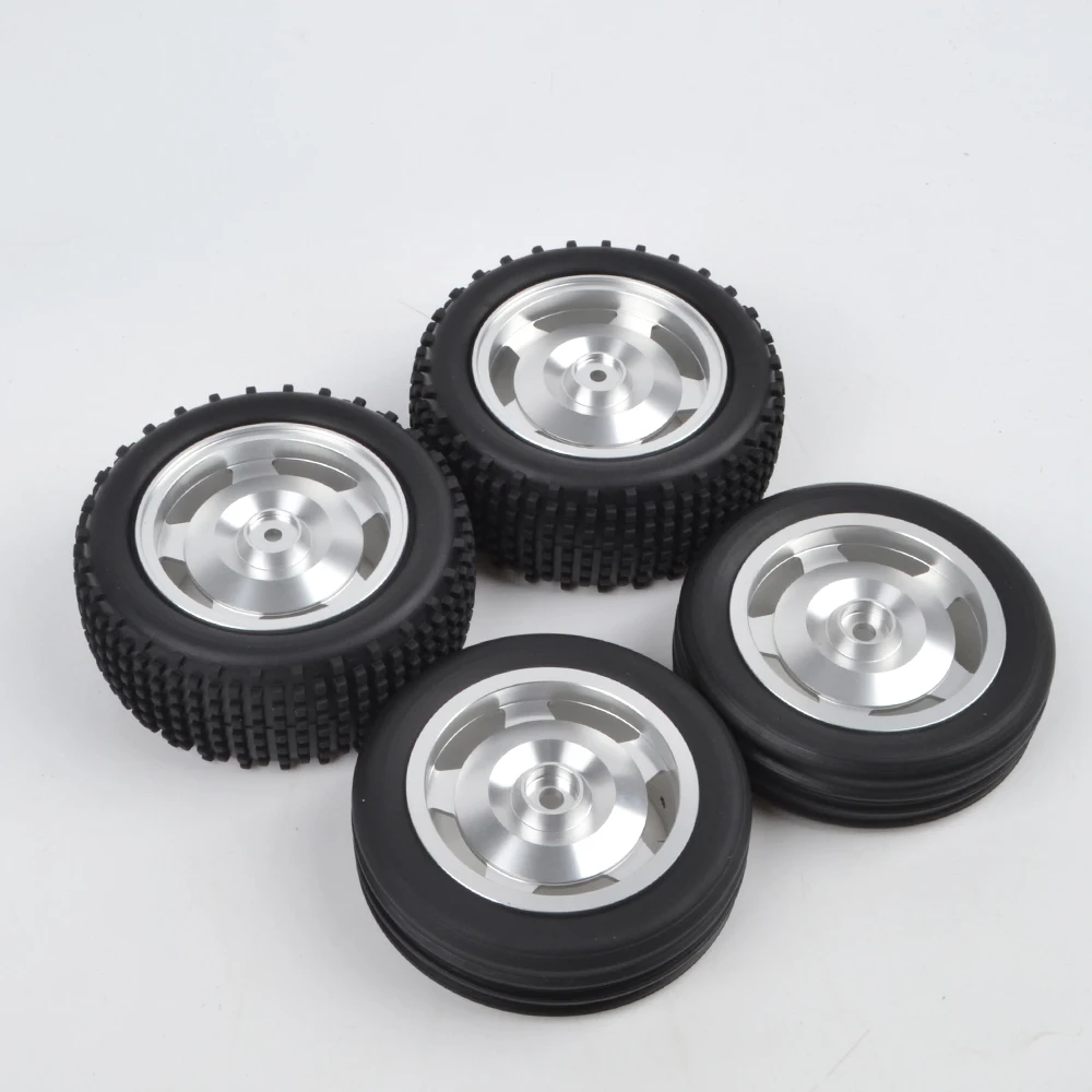 Aluminum Front Rear Wheel w/Buggy Tires for Tamiya DT02T DT03 TD2 Neo Falcon DT01 DN01 Rising Fighter 2WD RC Buggy Chassis