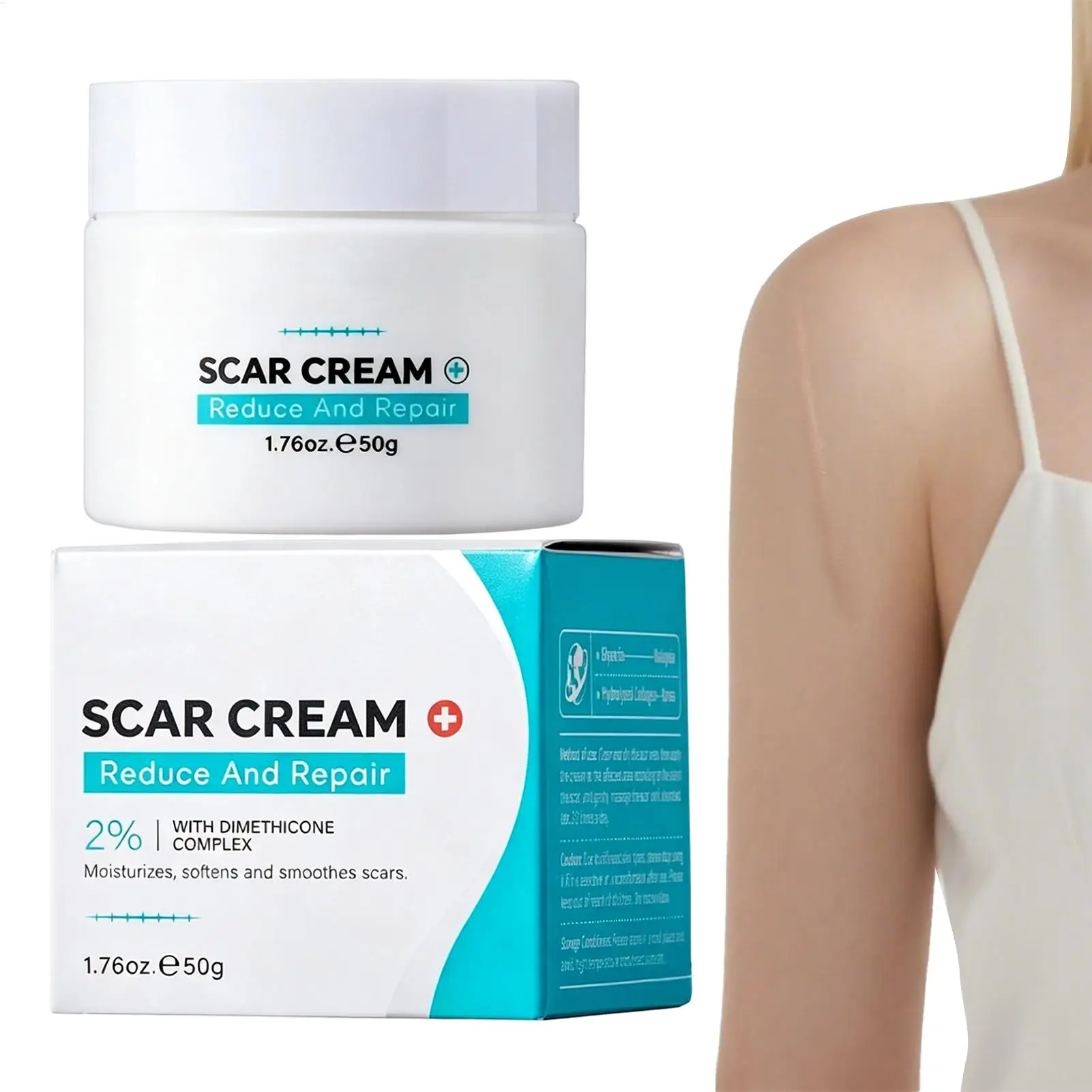 Crema para Cicatrices 50g, Ungüento para Desvanecer Manchas, Gel Hidratante para Cicatrices para Adultos, Mujeres, Hombres, Papá, Mamá, Amigos, Quemaduras en el Vientre, Embarazo, Senos