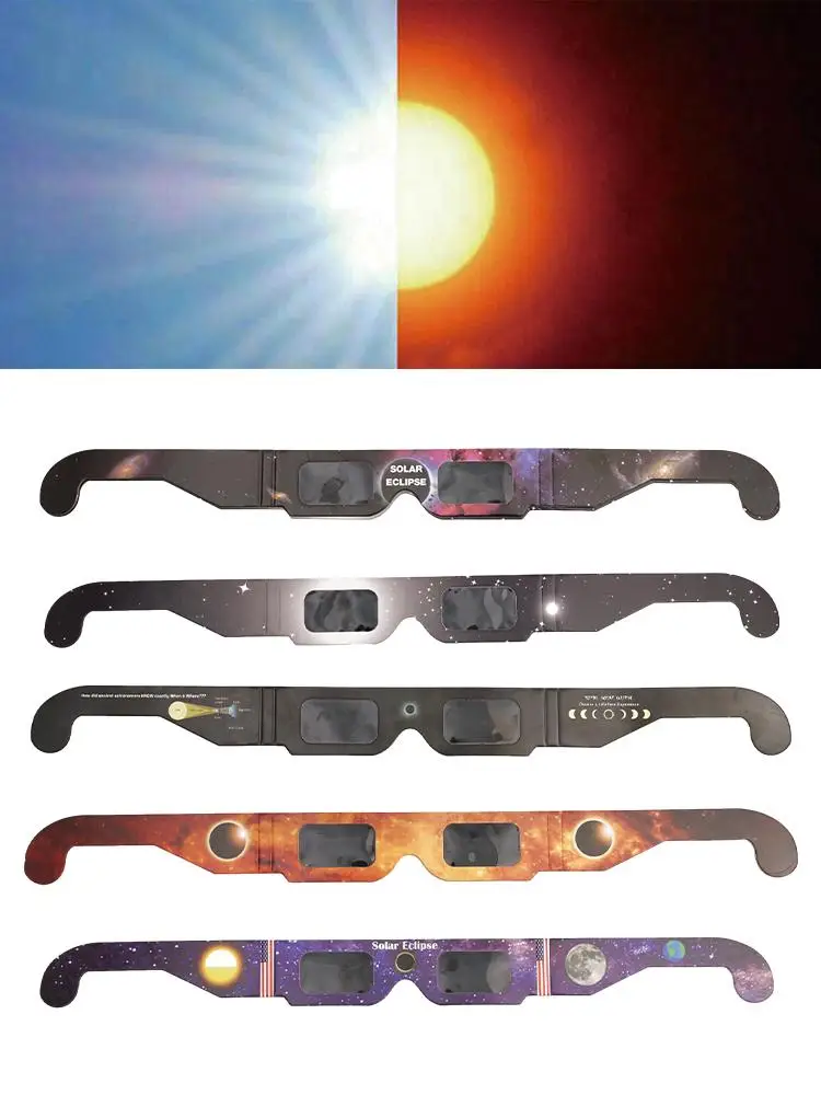 Lunettes d'éclipse solaire lunettes solaires plein cadre nuances sûres Observation lunettes solaires pour enfants lunettes en papier lunettes de visualisation