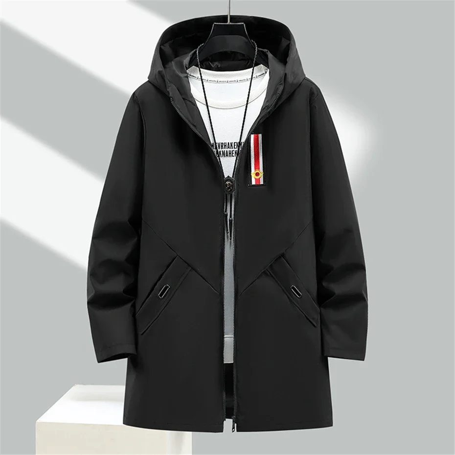 160KG Men\'s Spring Autumn Leisure Windbreaker Hooded Coat Loose Extra Large Men\'s Fashion Fat Work Jacket Plus Size 11XL 10XL