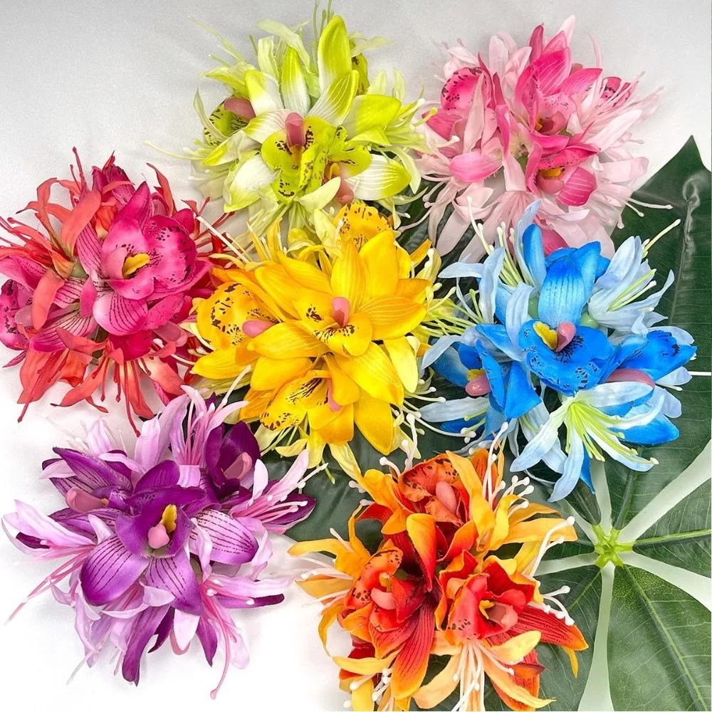Vintage Flower Hair Clip Fabric Flower Elegant Floral Hair Accessory Sweet Side Clip Hawaiian Duckbill Clip Tropical Beach Party