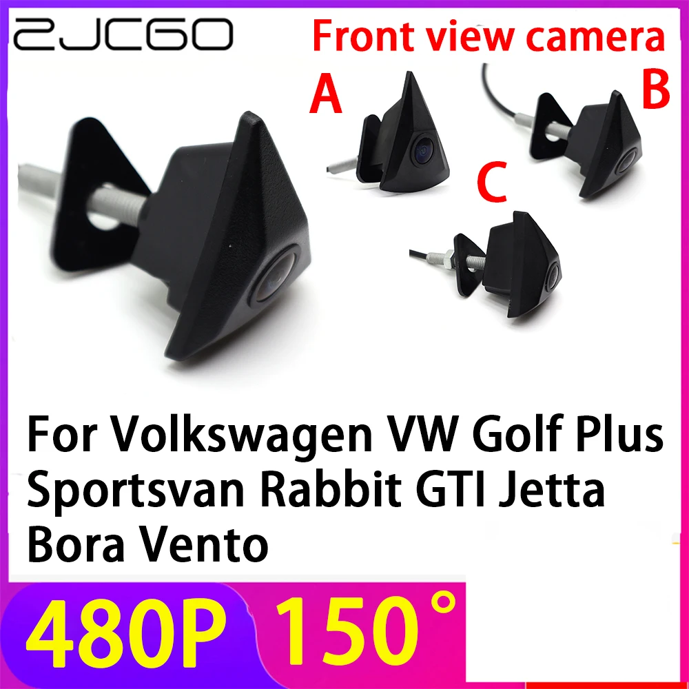 ZJCGO 480P 150° LOGO Car Parking Front View Camera Waterproof for Volkswagen VW Golf Plus Sportsvan Rabbit GTI Jetta Bora Vento