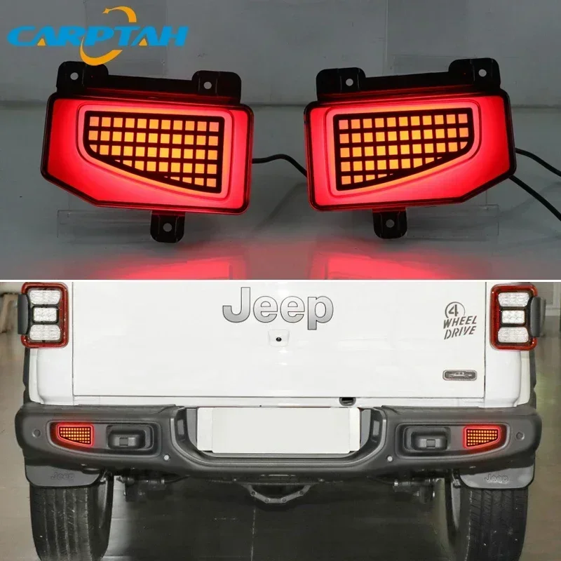 Car LED 12V Rear Bumper Lamps For Jeep Gladiator 2019 - 2022 Brake Light Turn Signal Backup Reflector Lamp Taillights Fog lamp