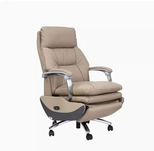 Boss chair Home top layer cowhide office computer chair Massage swivel chair ergonomics