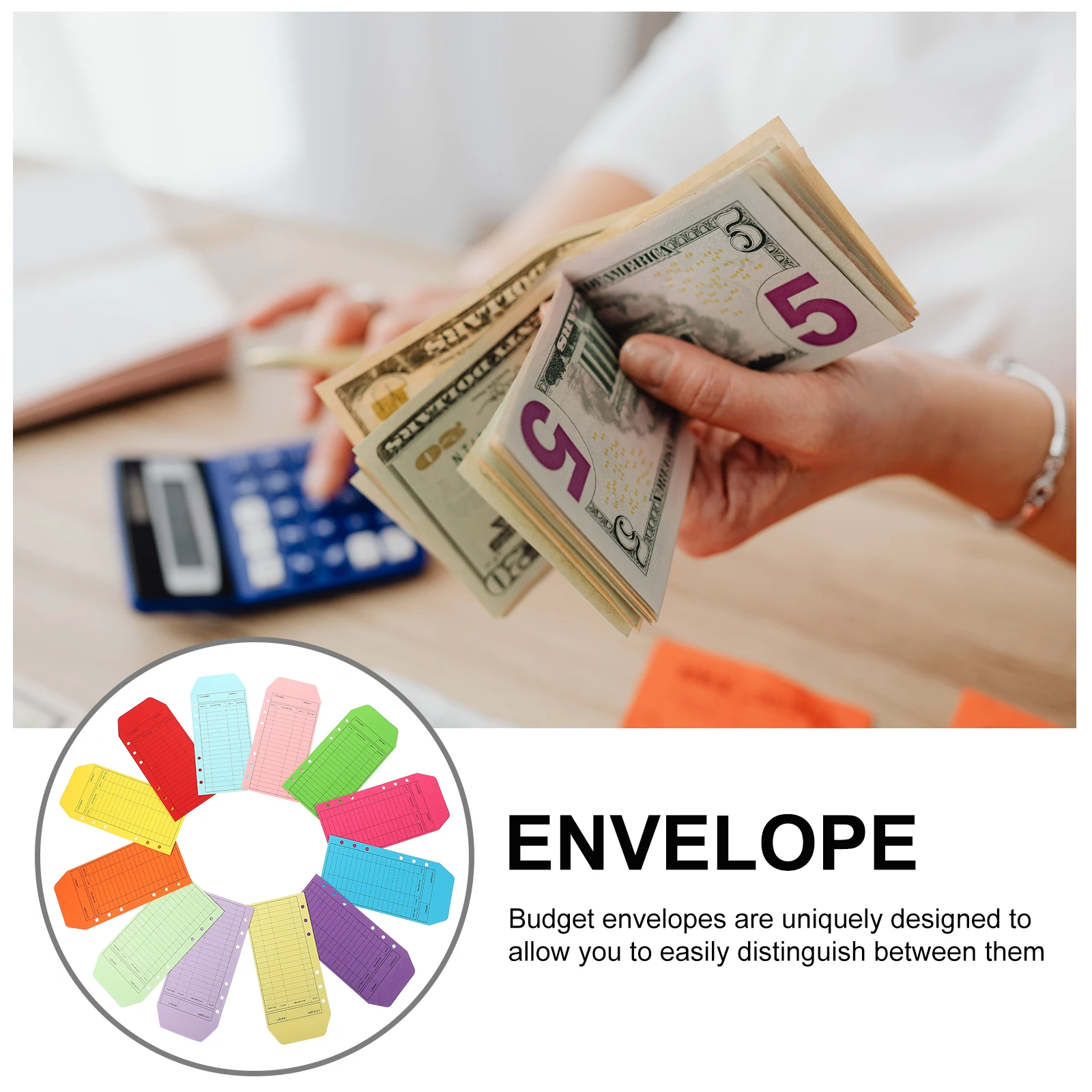 

12pcs Colorful Kraft Paper Envelopes Budget Cash Envelope Binder Blinder Supplies Lightweight Storage Efficient