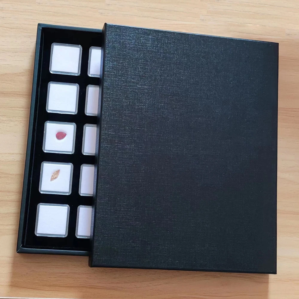 Clear Loose Diamond Storage Box 40x40mm Gemstone Packaging Organizer 57x37mm Pendant Jewelry Display Tray for Stones Showcase