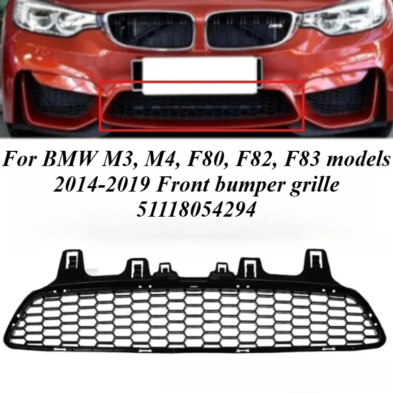 

For BMW M3 M4 F80 F82 F83 2014-2019 Front Bumper Grille 51118054294 OEM Fit Gloss Black Replacement Exterior Auto Accessories
