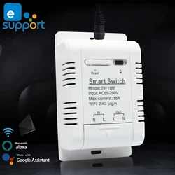 Smart Switch 16A monitoraggio della temperatura e dell'umidità interruttore WiFi controllo Wireless compatibile con l'app eWeLink Alexa Google Home