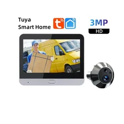 Tuya Smart 3mp Wifi Kijkgaatje Video Deurcamera Beveiliging Eenrichtingsverkeer Audio Nachtzicht 4.3 Hd Video Deurcamera