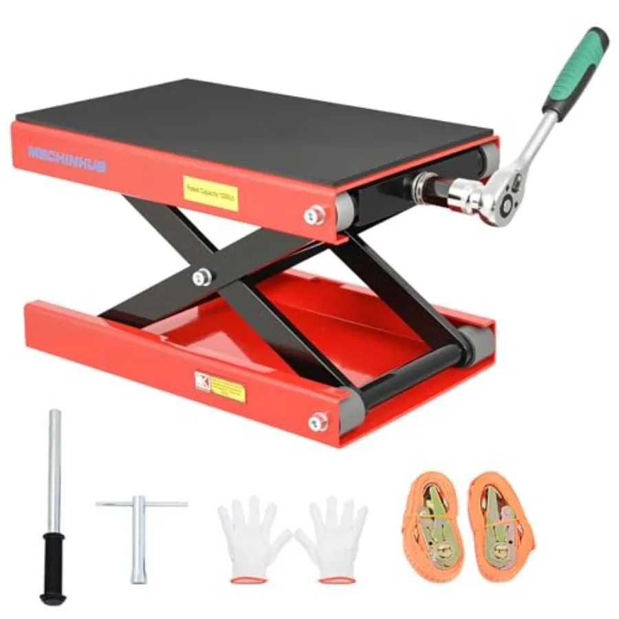 

Мотоциклетный ножничный подъемник (домкрат) на 1200 фунтов, стальной, диапазон высоты подъема 4-14,17 дюймов, для мотоциклов и квадроциклов