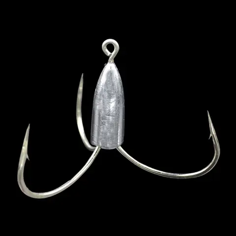 Ganchos de pesca triplos prateados, gancho farpado de aço carbono 20g/30g/40g/50g/60g/80g, equipamento de pesca, agulha