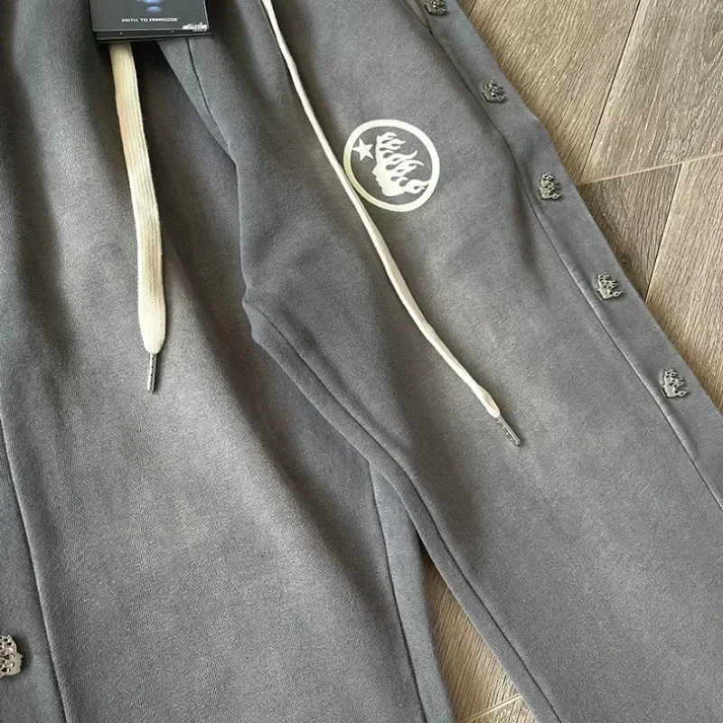 2024ss Washed Pants Best Quality Women Jogger Drawstring Sweatpants Oversized Mens Pants