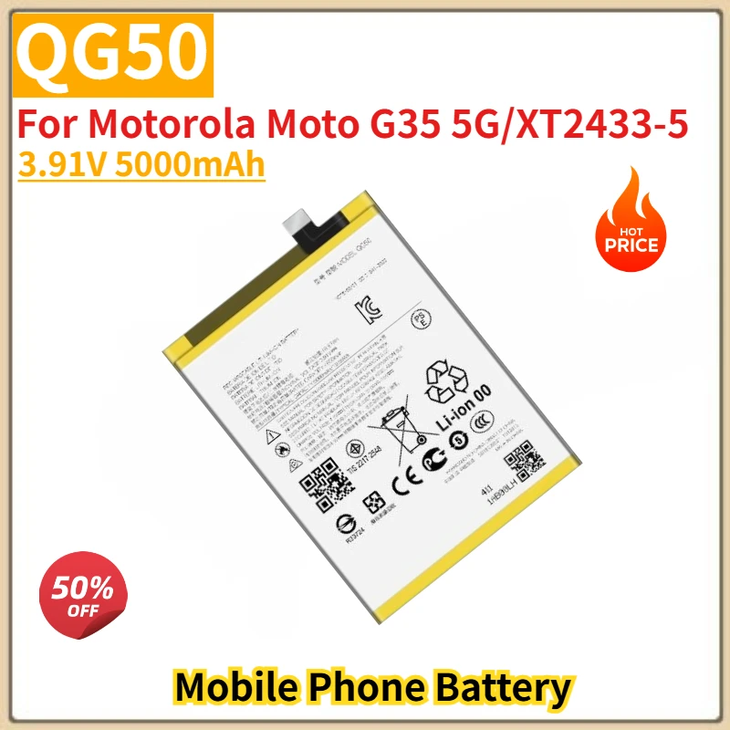

QG50 High Quality Phone Battery 3.91V 5000mAh For Motorola Moto G35 5G/XT2433-5 Brand New Replacement Battery