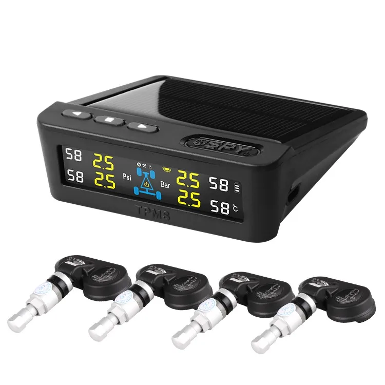 

Newest Digital Car TPMS Tire Pressure Monitor System Solar Power Internal Sensor
