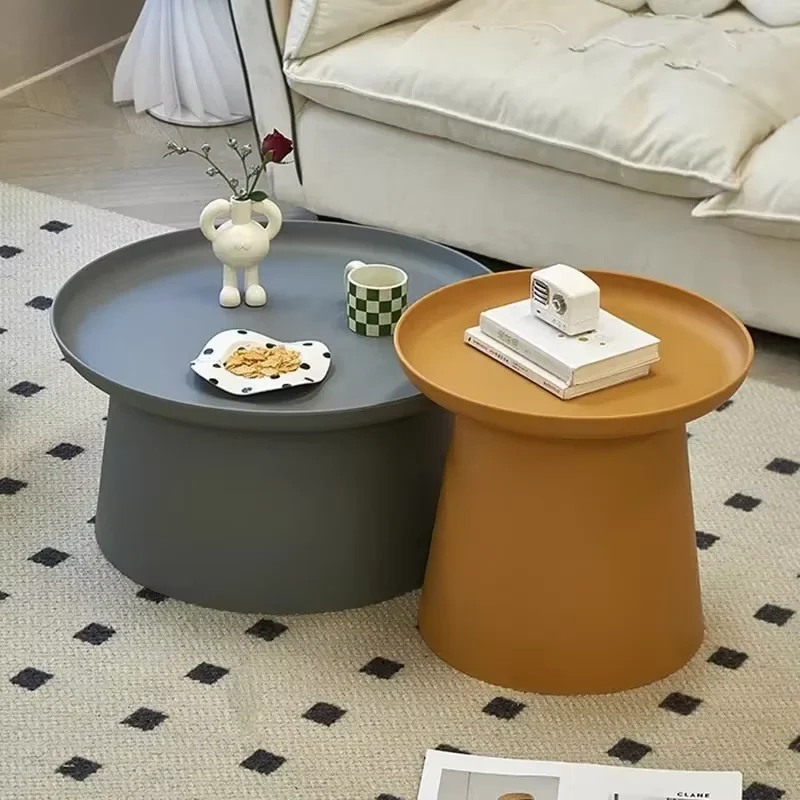 Simple Clear Coffee Tables Modern Design Nordic Floor Plastic Round Coffee Table Living Room Mesa Auxiliar Furniture For Home