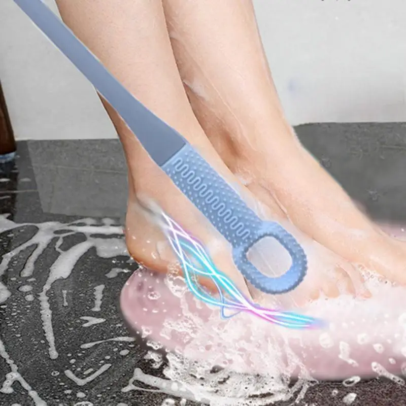 Toe Nail Brush Long-Handled Toe Lotion Applicator Soft Skin-friendly Shower Brush With Massage Particles For Elderly