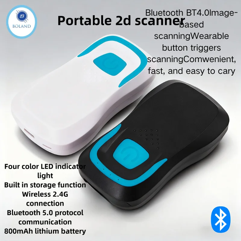 1D 2D Rollladen Hochleistungs-Dekodierung Barcode 2,4 G Bluetooth LED-Anzeigeleuchte Scanner Barcode tragbare Lieferanten