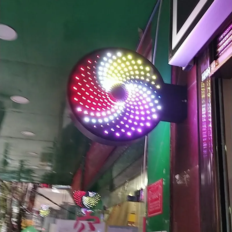 Hair salon Windmill  salon Hair turn light LED barber shop Outdoor double-sided wall-mounted super bright light
