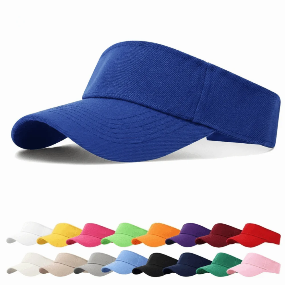 Cotton Outdoor Sports Hat Quick-Dry Lightweight Sun Visor Hat Solid Color Structured Brim Summer Sun Hat