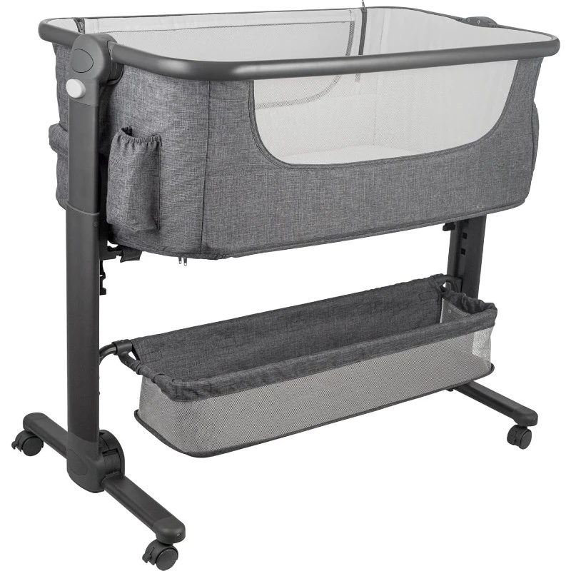 Baby Bassinet, Bedside Sleeper for Baby, Easy Folding Portable Crib with Storage Basket for Newborn, Bedside Bassinet