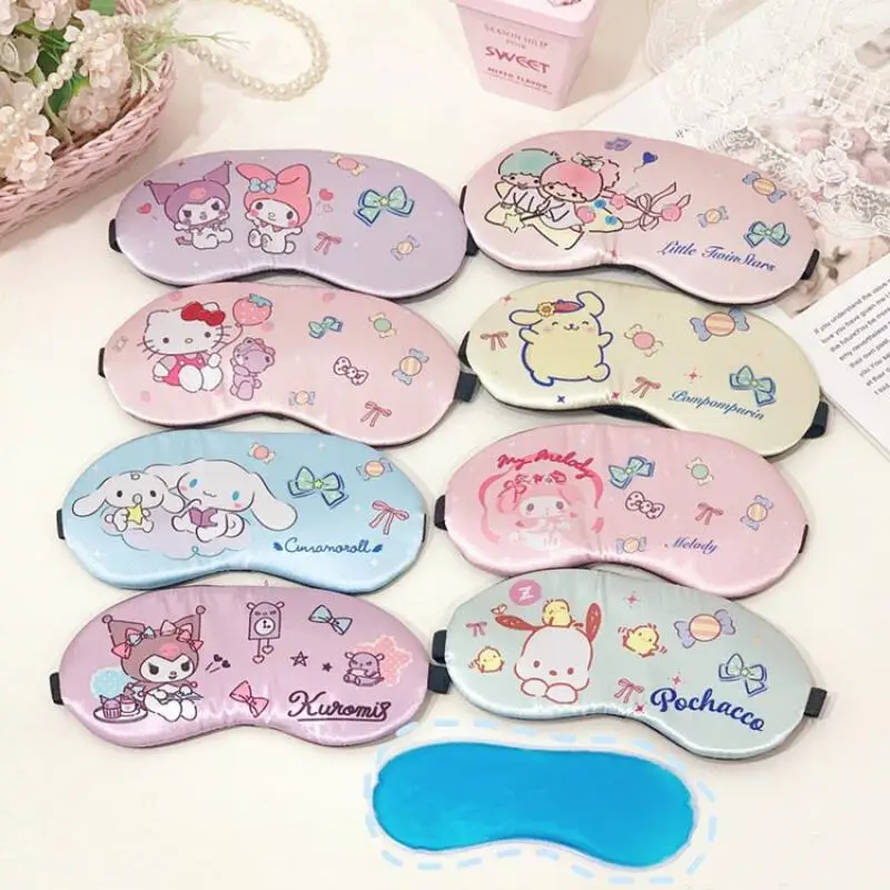 Sanrioed Anime Cartoon My Melody Kuromi Eye Mask Ins Girl Heart Kawaii Shading Sleep Adjustable Sleep Eye Mask Holiday Gifts