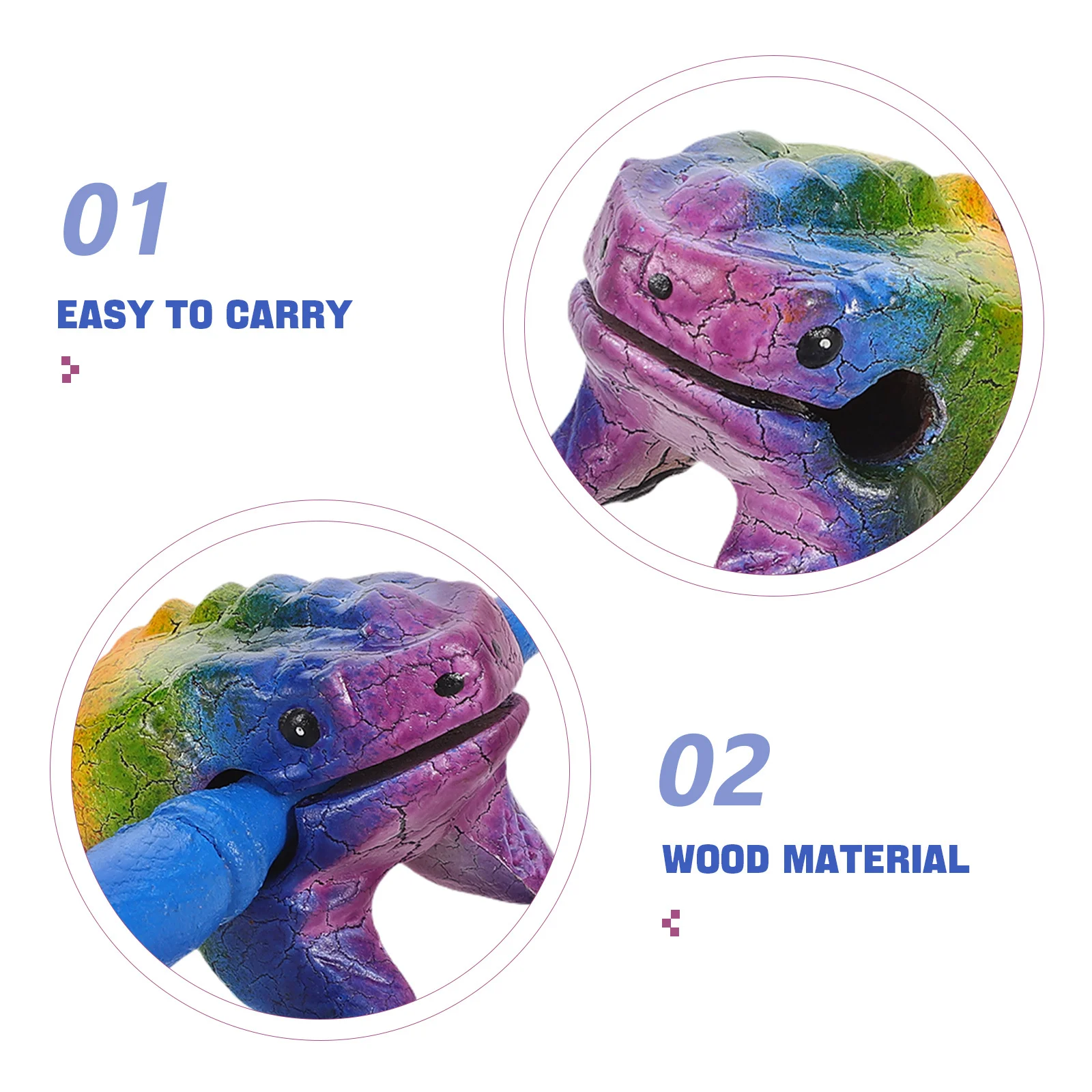 آلة موسيقية خشبية على شكل ضفدع ملونة قوية أداة قرع صوتية لعروض تعليم الموسيقى للبالغين