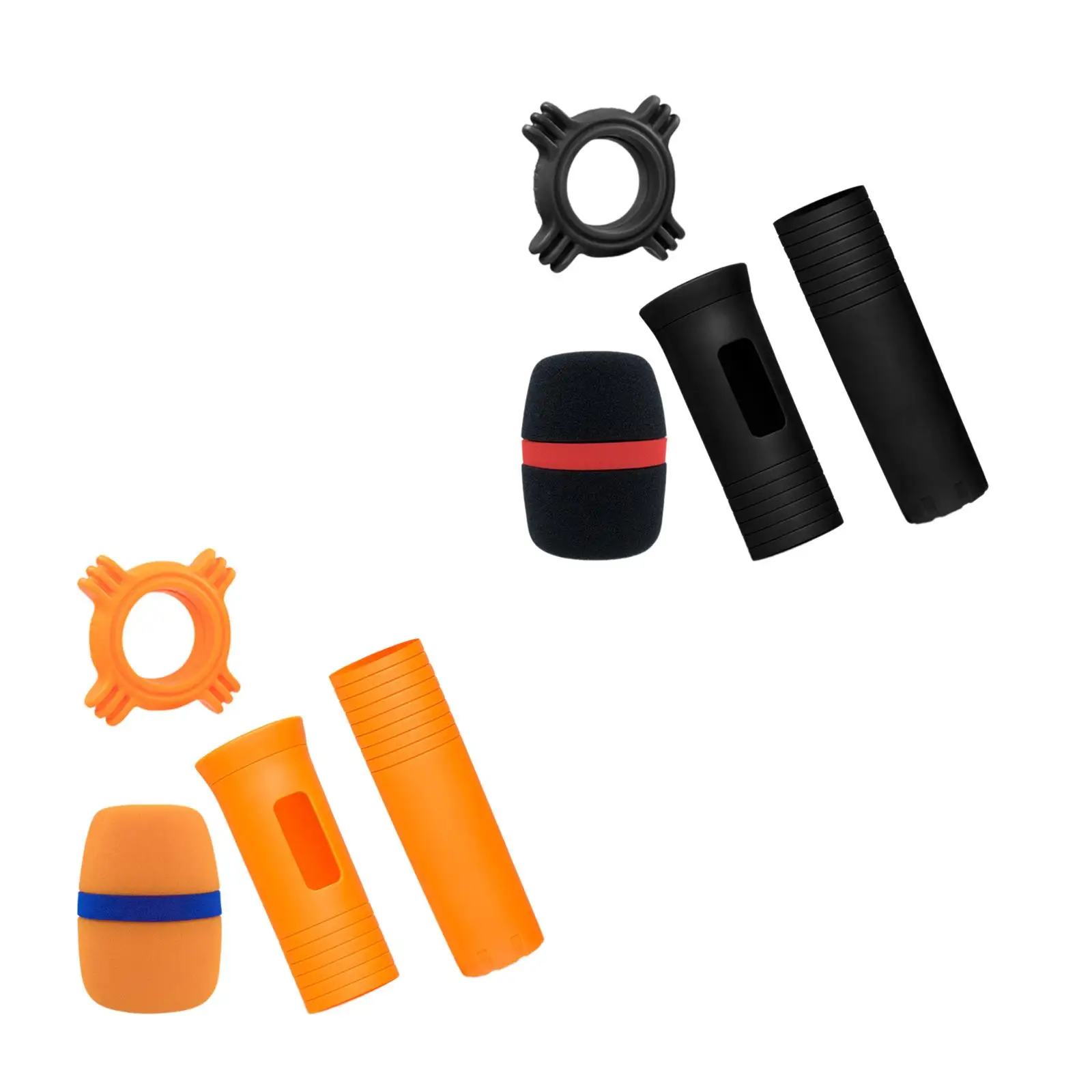 Mic Protection Sleeves with Sponge Foam Mic Windscreen And Mic Anti Roll Ring Microphone Handle Cover for Stage Party Studio