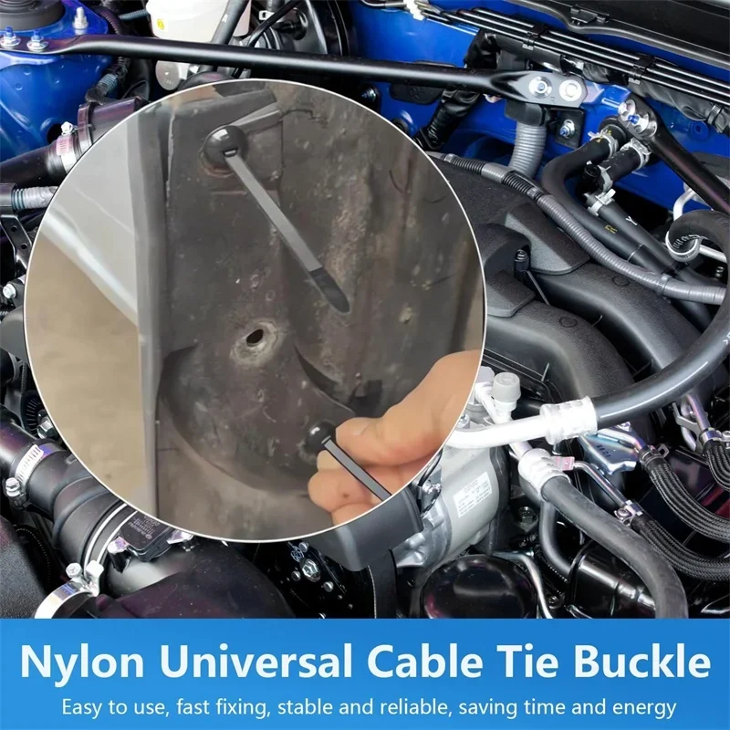 Boucle universelle d'attache de câble en Nylon, support d'attaches à fermeture éclair en Nylon autobloquant robuste, outil d'attache de câble en plastique polyvalent