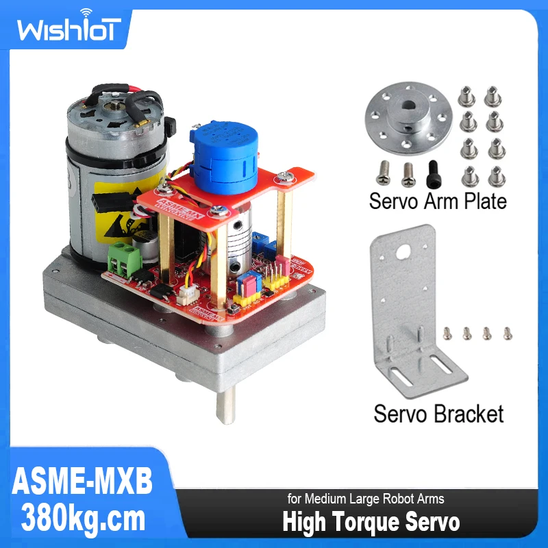 ASME-MXB 380kg.cm Robot Servo Super Groot Koppel 3600 Graden 12 V/24 V Legering Stuurinrichting Stuurinrichting voor Grote Robot Arm